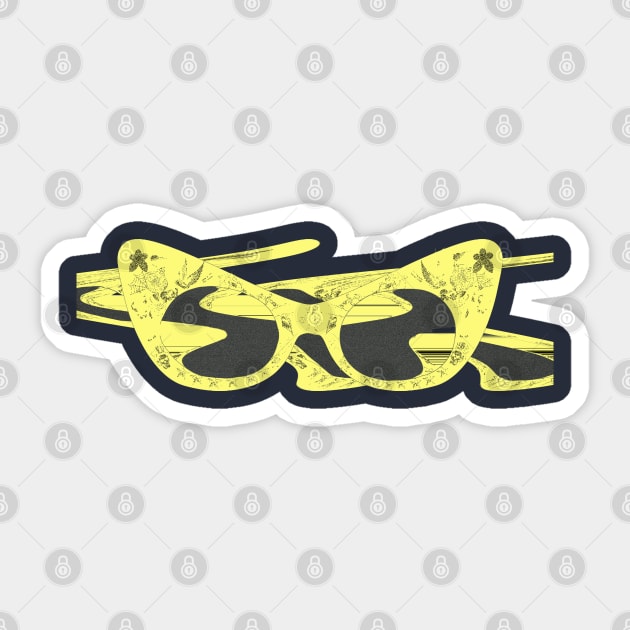 Yellow Swirl glasses art Sticker by Dead but Adorable by Nonsense and Relish